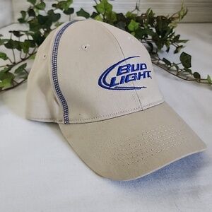 NEW Tan Blue Bud Light Baseball Cap Hat